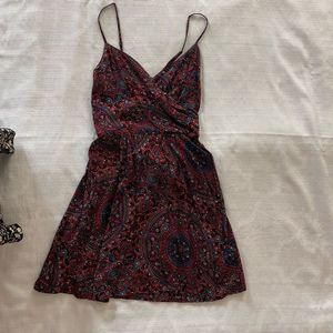 Abercrombie & Fitch Red and Blue Paisley Mini Dress